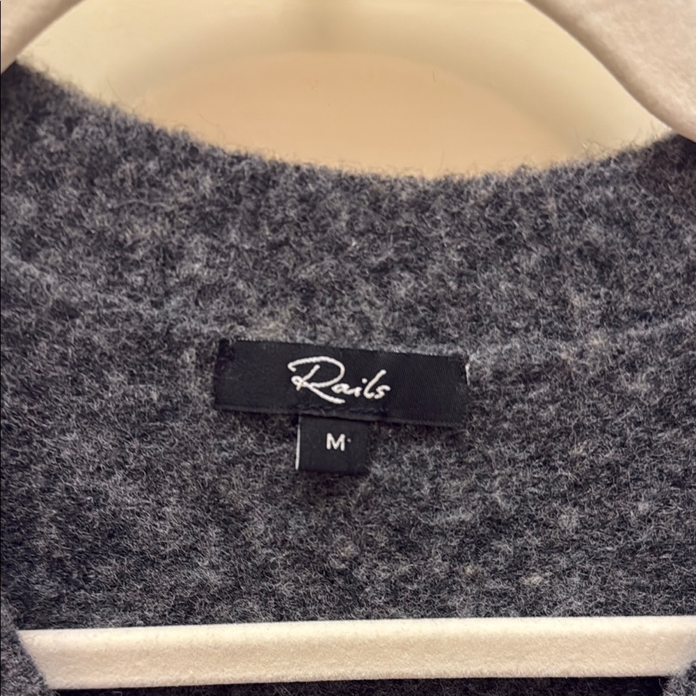 Gray Star Pattern Oversized Cashmere Sweater - image 2